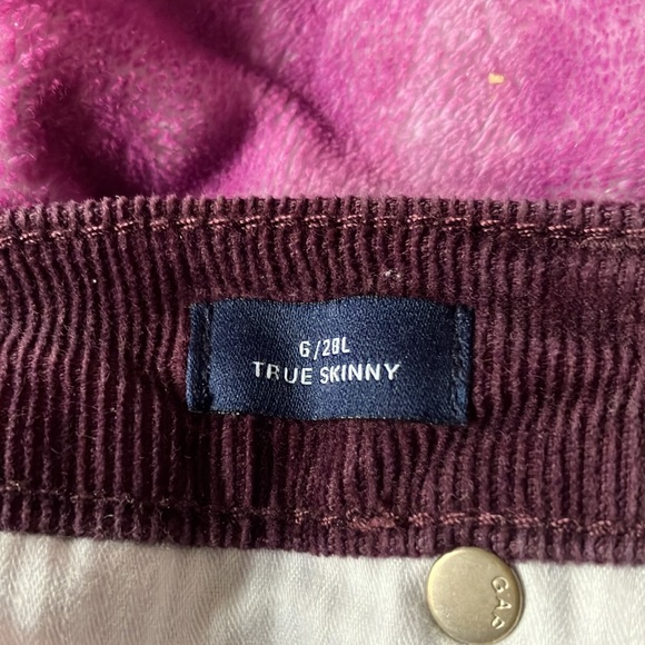 GAP DENIM BRAND COURDORY PANTS SIZE 6 TRUE SKINNY LIKE NEW - Picture 5 of 5